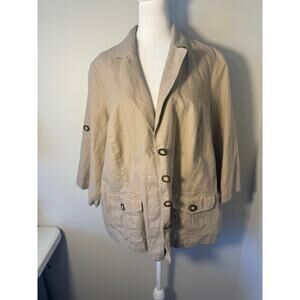 Lane Bryant Linen Blend Lagenlook Jacket Size 18/20